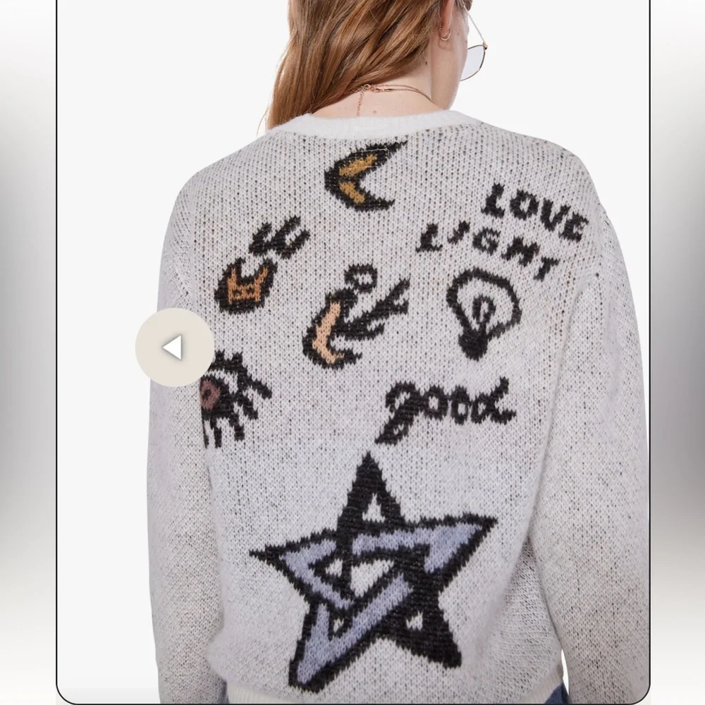 Mother The Jumper Printed Alpaca Crewneck Sweater - Picture 7 of 7